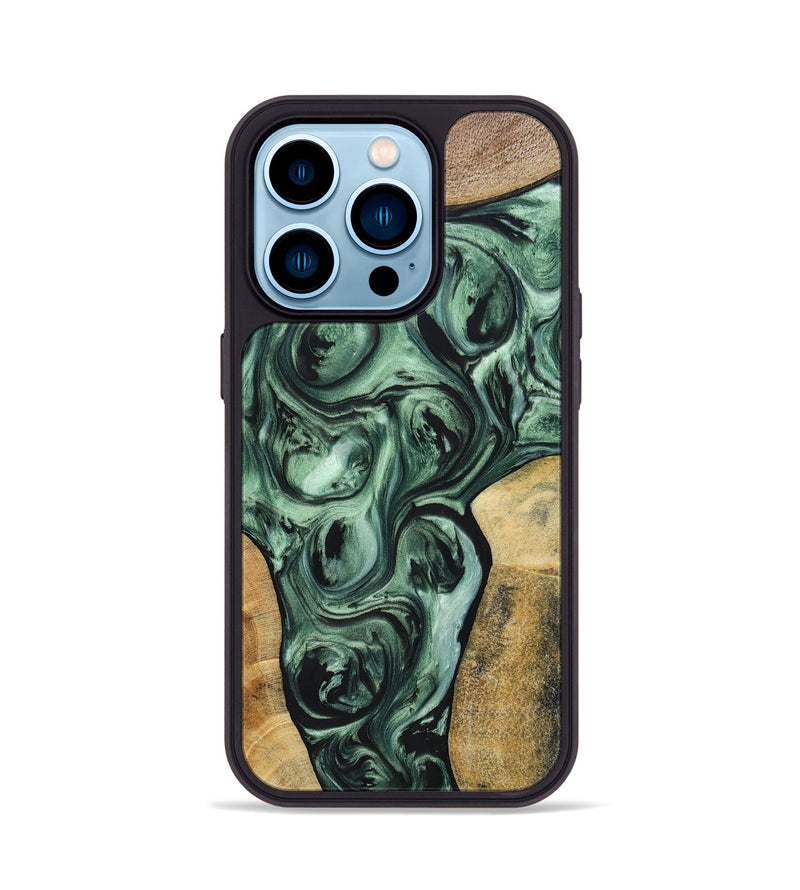 iPhone 14 Pro Wood+Resin Phone Case - Johnny (Mosaic, 694784)