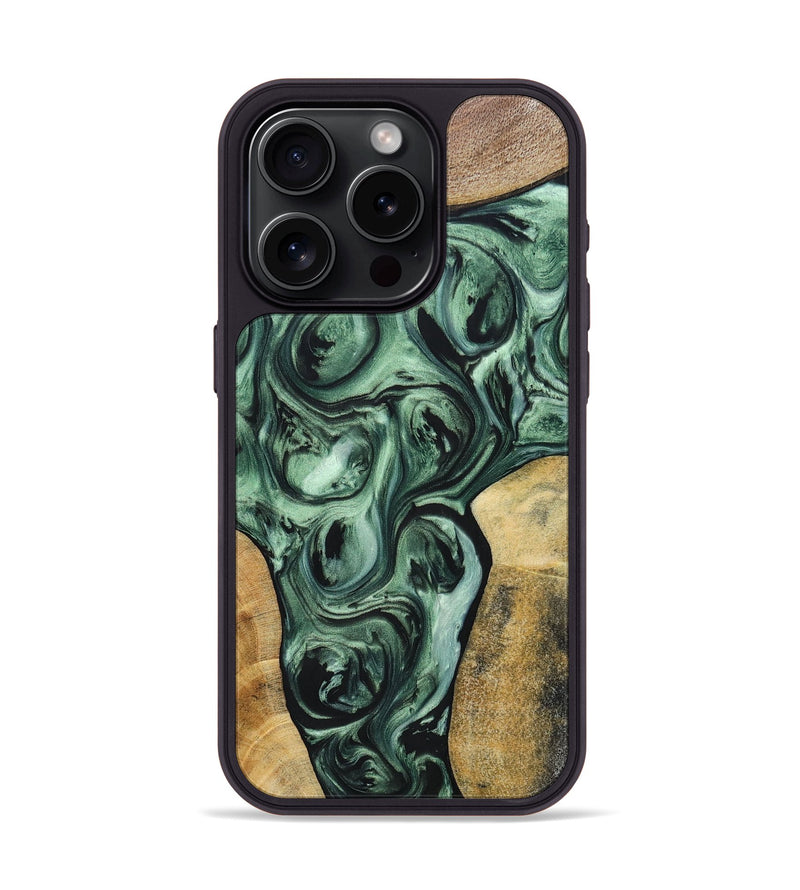 iPhone 15 Pro Wood+Resin Phone Case - Johnny (Mosaic, 694784)
