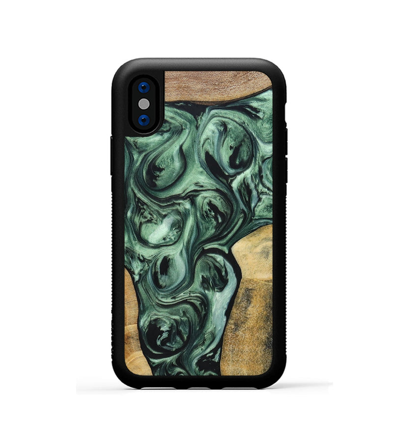 iPhone Xs Wood+Resin Phone Case - Johnny (Mosaic, 694784)