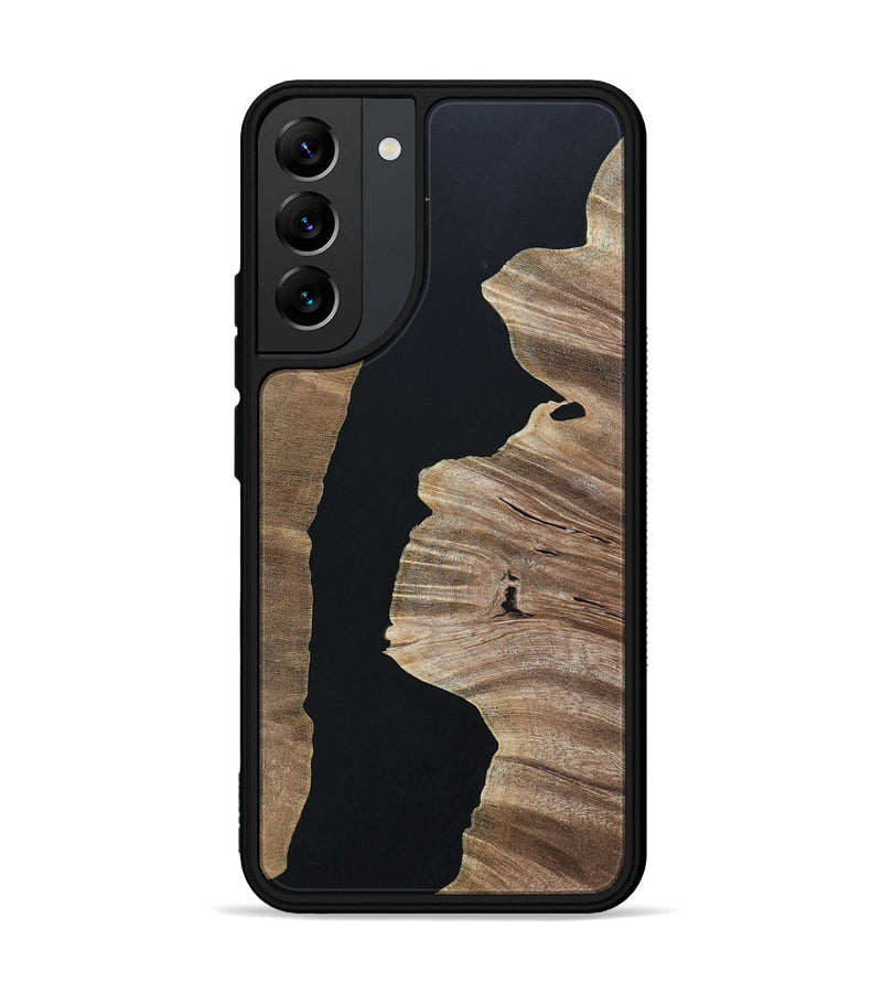 Galaxy S22 Plus Wood+Resin Phone Case - Megan (Pure Black, 694796)