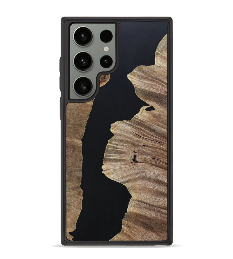 Galaxy S23 Ultra Wood+Resin Phone Case - Megan (Pure Black, 694796)