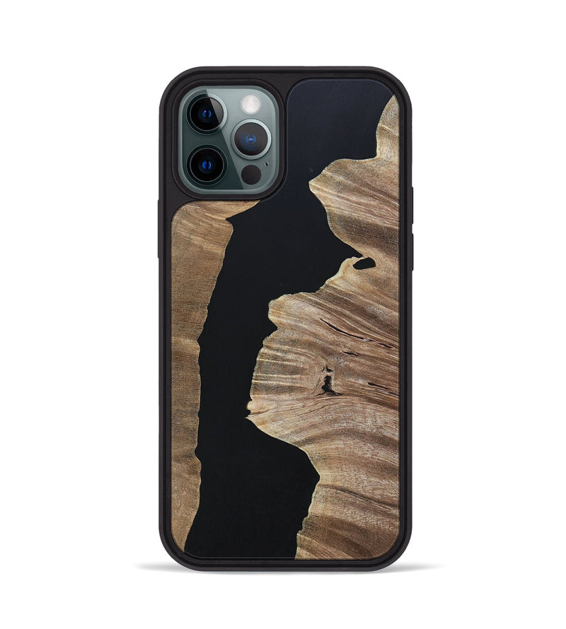 iPhone 12 Pro Wood+Resin Phone Case - Megan (Pure Black, 694796)
