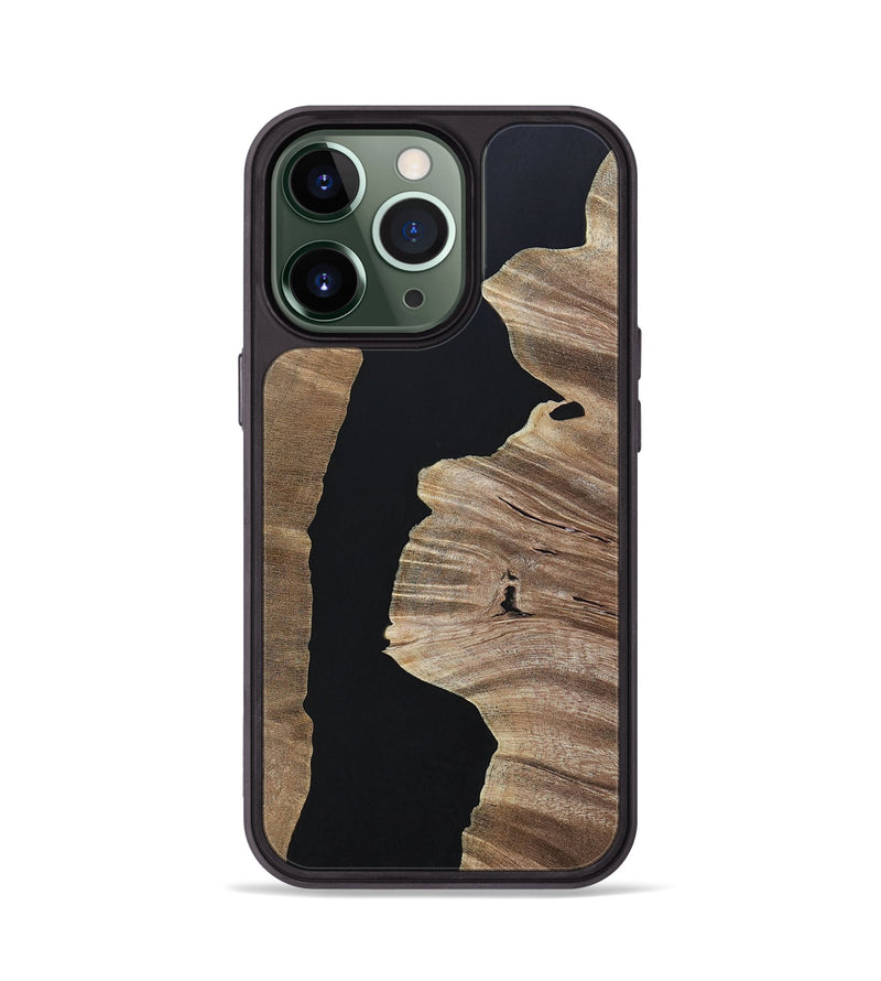 iPhone 13 Pro Wood+Resin Phone Case - Megan (Pure Black, 694796)