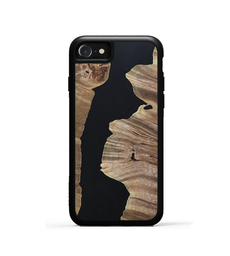 iPhone SE Wood+Resin Phone Case - Megan (Pure Black, 694796)