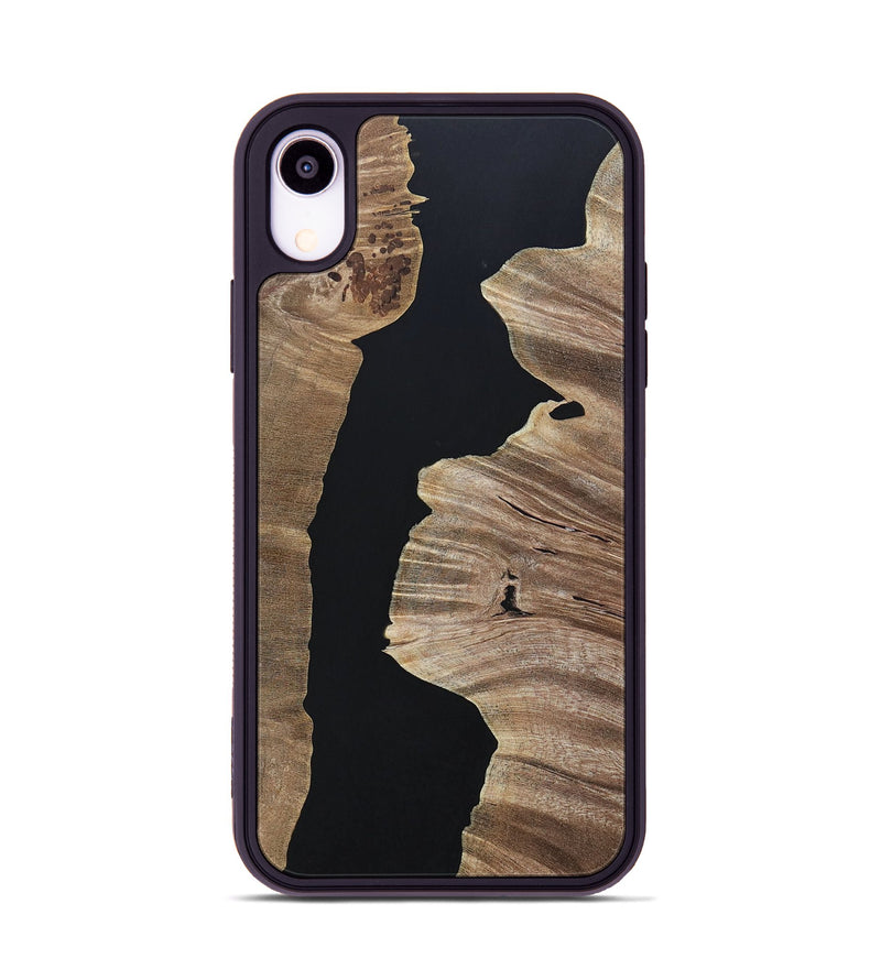 iPhone Xr Wood+Resin Phone Case - Megan (Pure Black, 694796)
