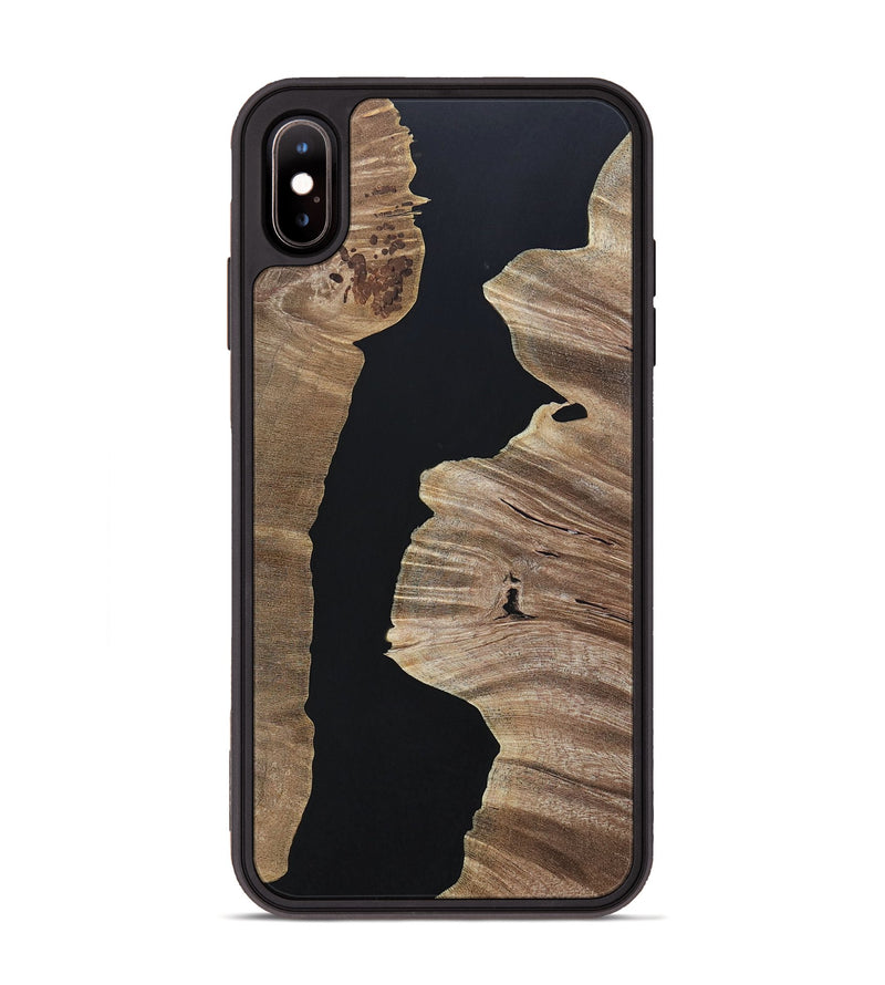 iPhone Xs Max Wood+Resin Phone Case - Megan (Pure Black, 694796)