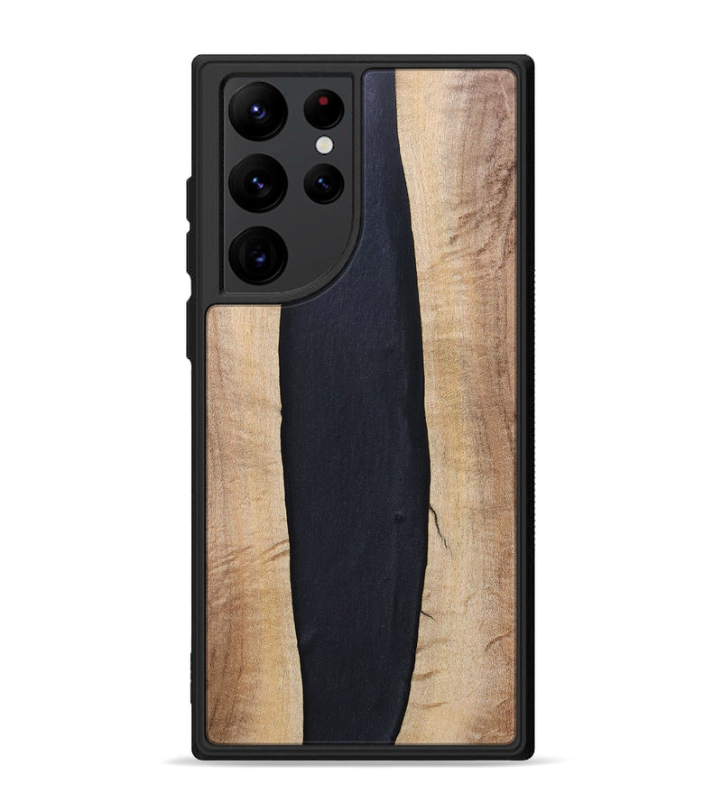 Galaxy S22 Ultra Wood+Resin Phone Case - Ronda (Pure Black, 694804)