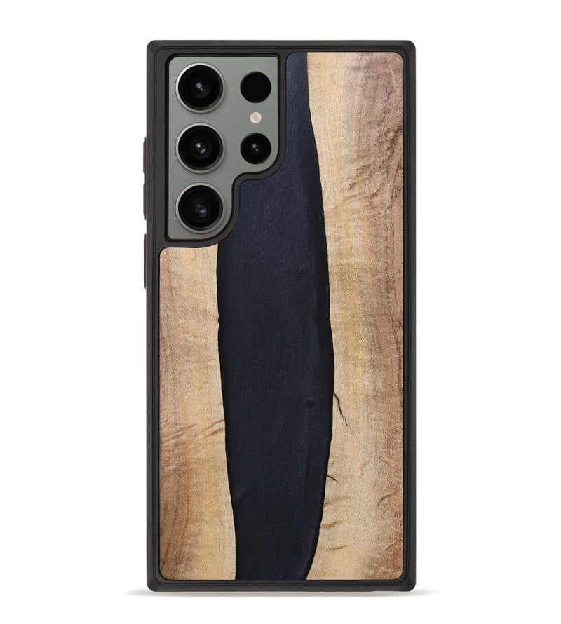 Galaxy S23 Ultra Wood+Resin Phone Case - Ronda (Pure Black, 694804)