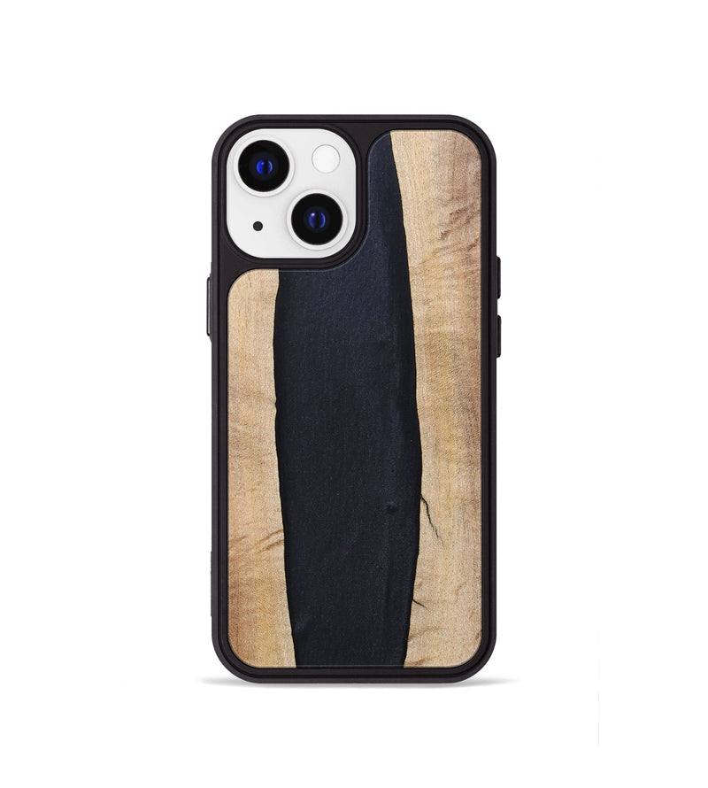 iPhone 13 mini Wood+Resin Phone Case - Ronda (Pure Black, 694804)