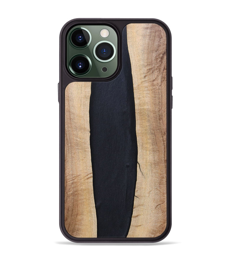 iPhone 13 Pro Max Wood+Resin Phone Case - Ronda (Pure Black, 694804)