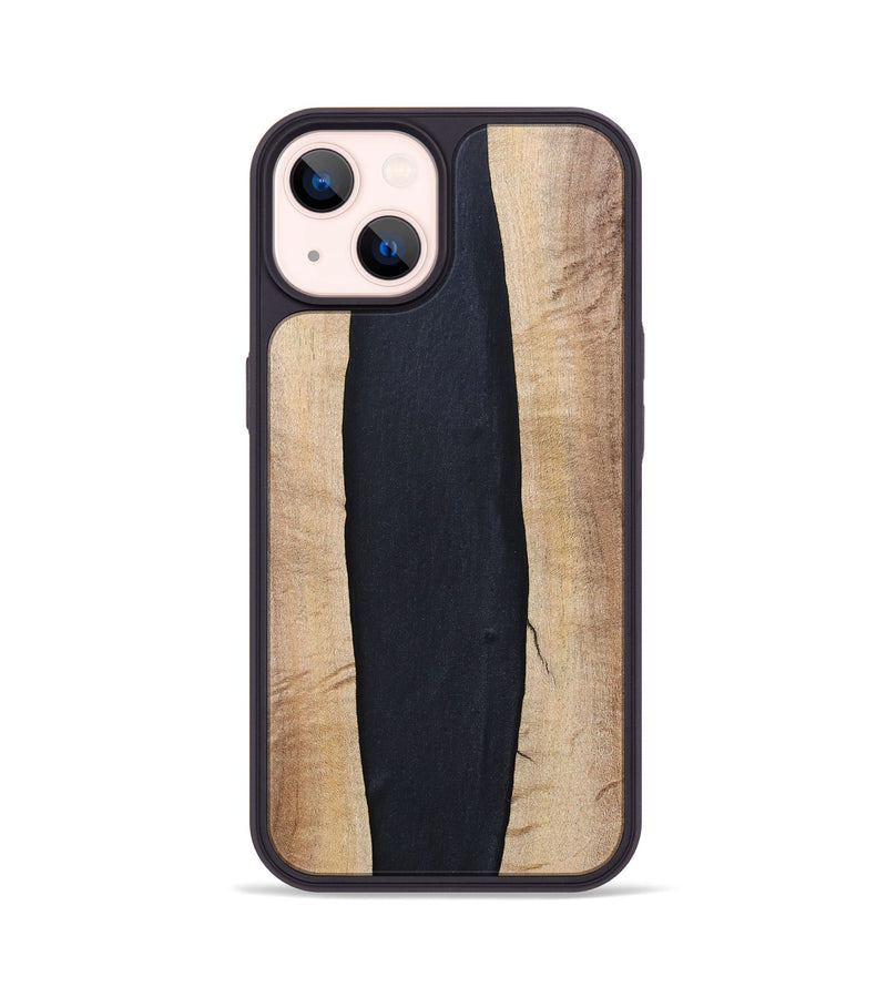 iPhone 14 Wood+Resin Phone Case - Ronda (Pure Black, 694804)