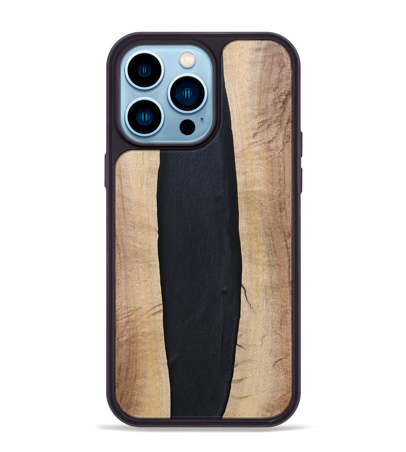 iPhone 14 Pro Max Wood+Resin Phone Case - Ronda (Pure Black, 694804)