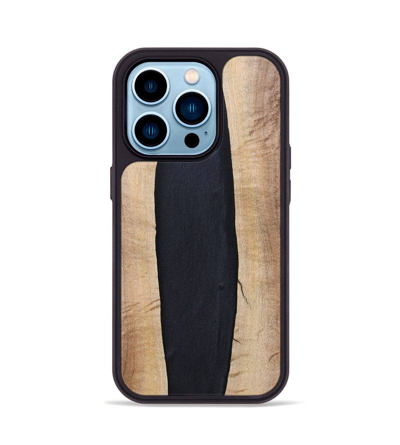 iPhone 14 Pro Wood+Resin Phone Case - Ronda (Pure Black, 694804)