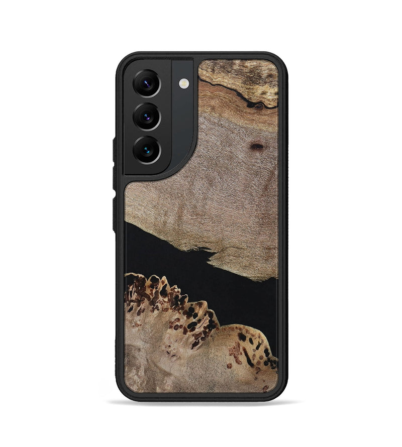 Galaxy S22 Wood+Resin Phone Case - Courtney (Pure Black, 694810)