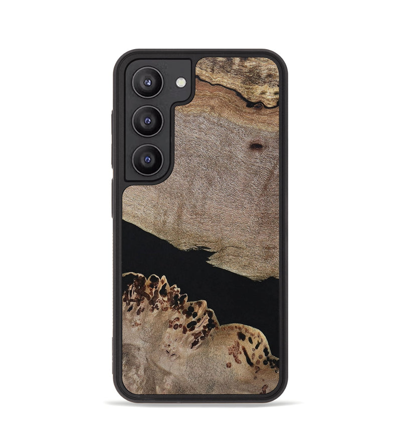 Galaxy S23 Wood+Resin Phone Case - Courtney (Pure Black, 694810)