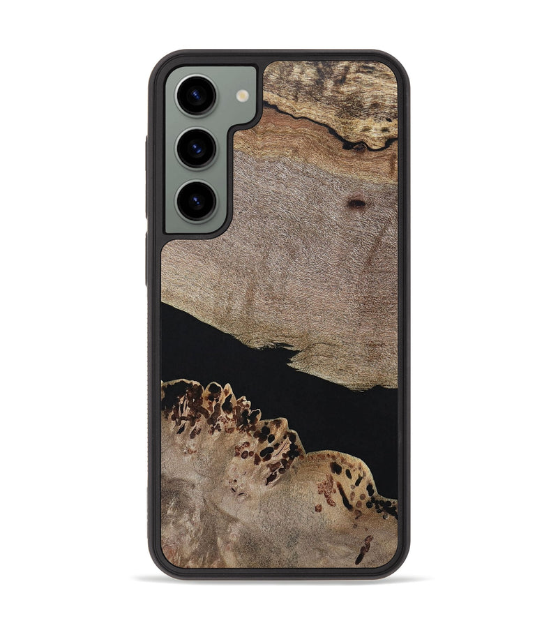 Galaxy S23 Plus Wood+Resin Phone Case - Courtney (Pure Black, 694810)