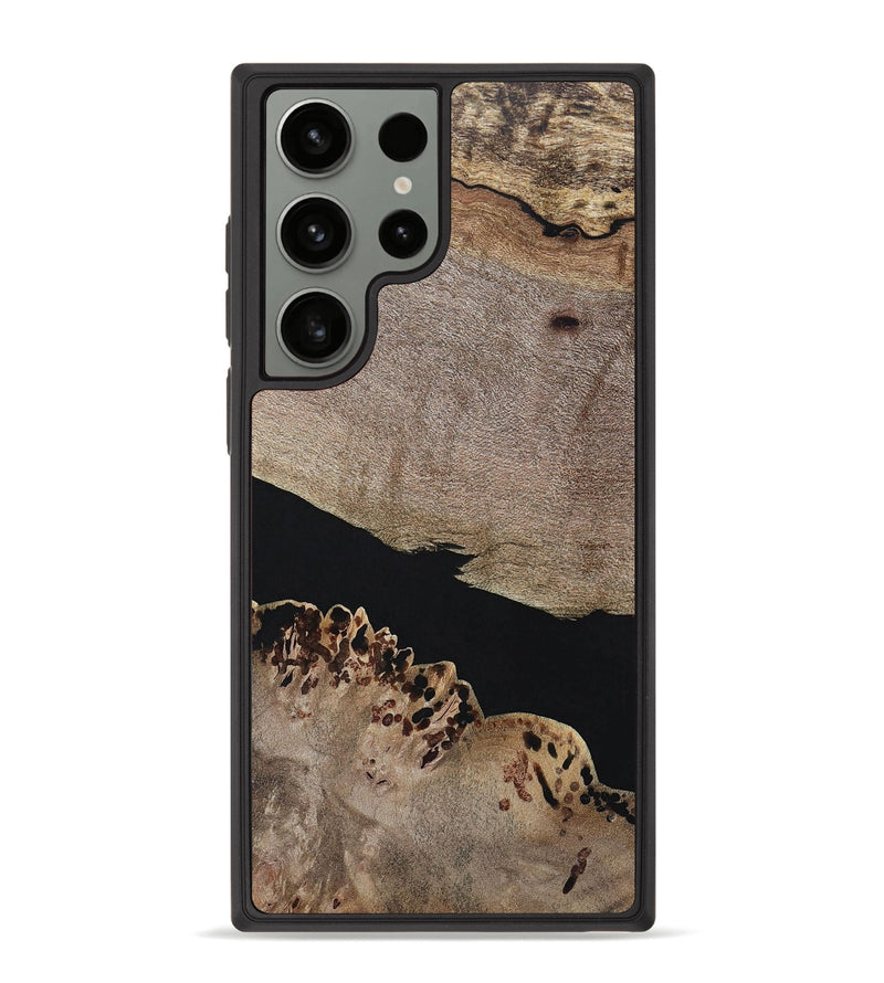 Galaxy S23 Ultra Wood+Resin Phone Case - Courtney (Pure Black, 694810)