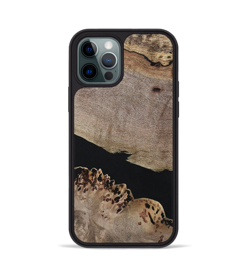 iPhone 12 Pro Wood+Resin Phone Case - Courtney (Pure Black, 694810)