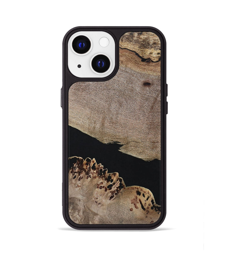 iPhone 13 Wood+Resin Phone Case - Courtney (Pure Black, 694810)