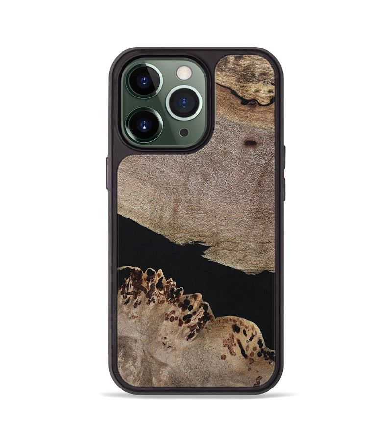 iPhone 13 Pro Wood+Resin Phone Case - Courtney (Pure Black, 694810)