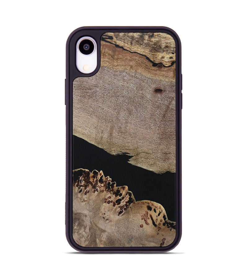 iPhone Xr Wood+Resin Phone Case - Courtney (Pure Black, 694810)