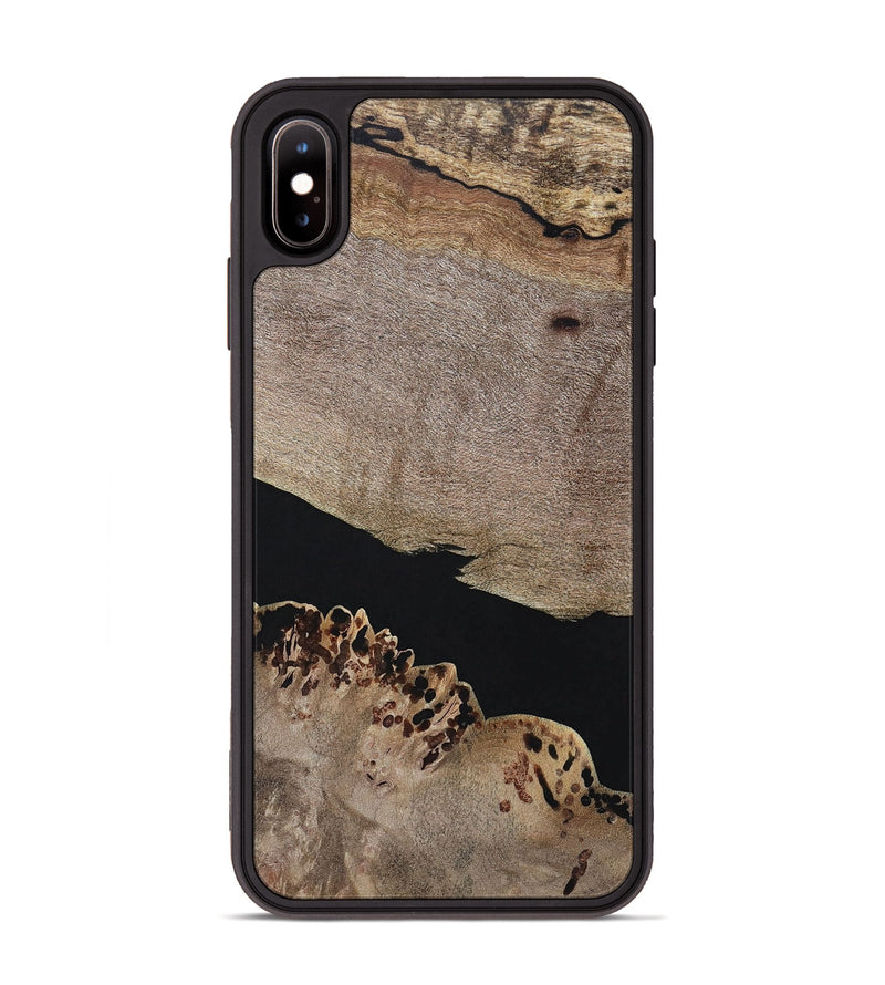 iPhone Xs Max Wood+Resin Phone Case - Courtney (Pure Black, 694810)
