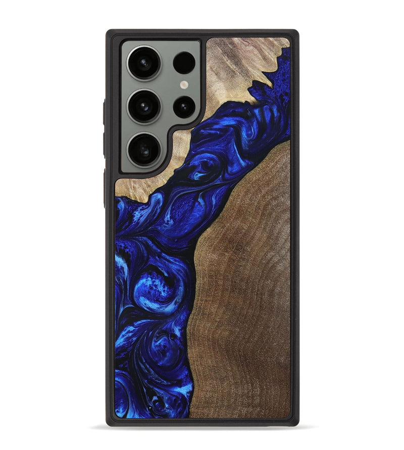 Galaxy S23 Ultra Wood+Resin Phone Case - Miranda (Blue, 694848)