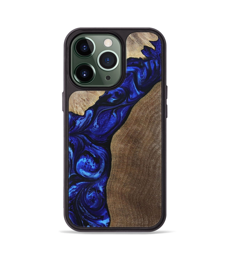 iPhone 13 Pro Wood+Resin Phone Case - Miranda (Blue, 694848)