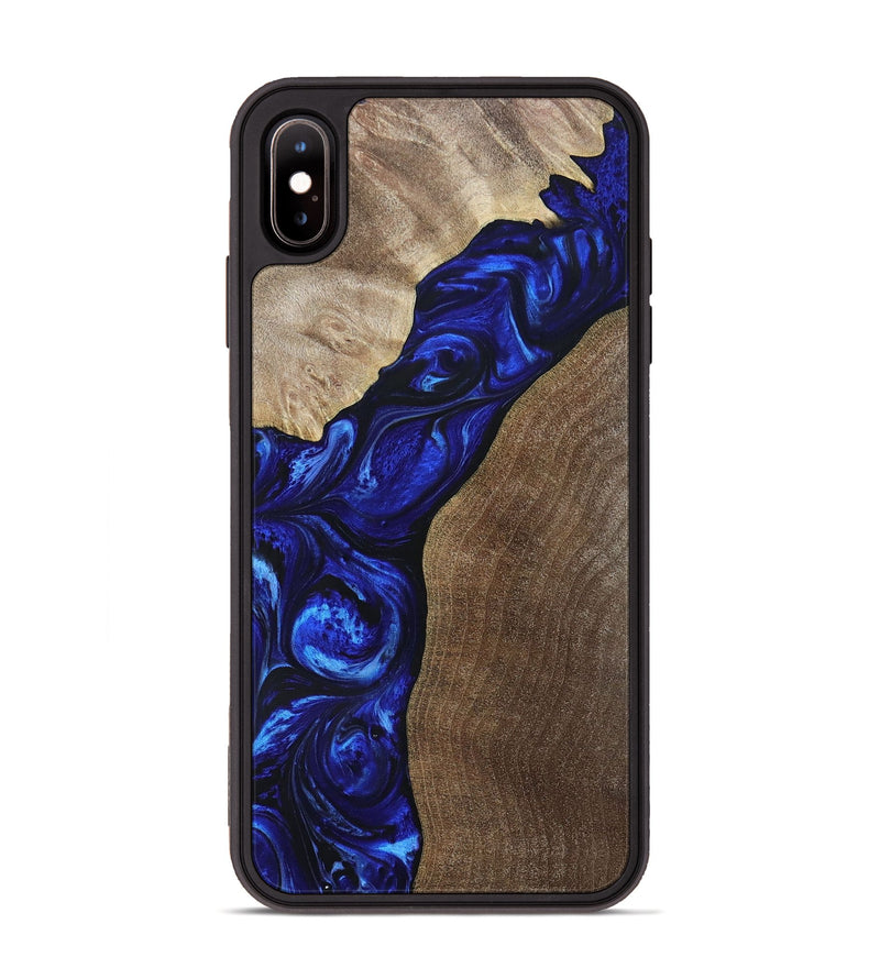 iPhone Xs Max Wood+Resin Phone Case - Miranda (Blue, 694848)