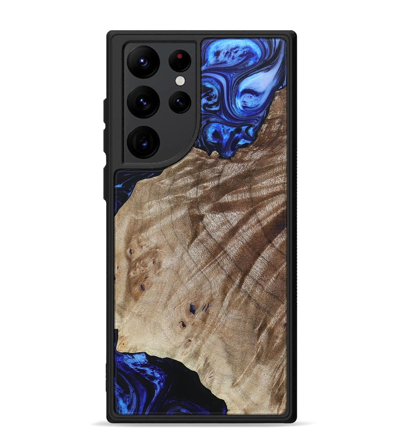 Galaxy S22 Ultra Wood+Resin Phone Case - Therese (Blue, 694852)
