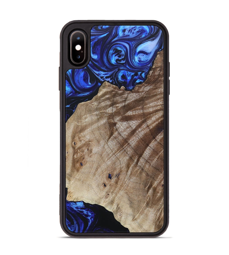 iPhone Xs Max Wood+Resin Phone Case - Therese (Blue, 694852)
