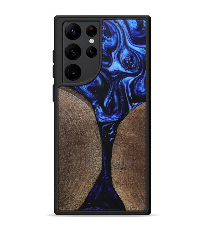 Galaxy S22 Ultra Wood+Resin Phone Case - Reid (Blue, 694869)