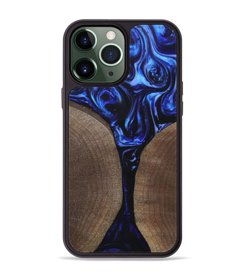 iPhone 13 Pro Max Wood+Resin Phone Case - Reid (Blue, 694869)