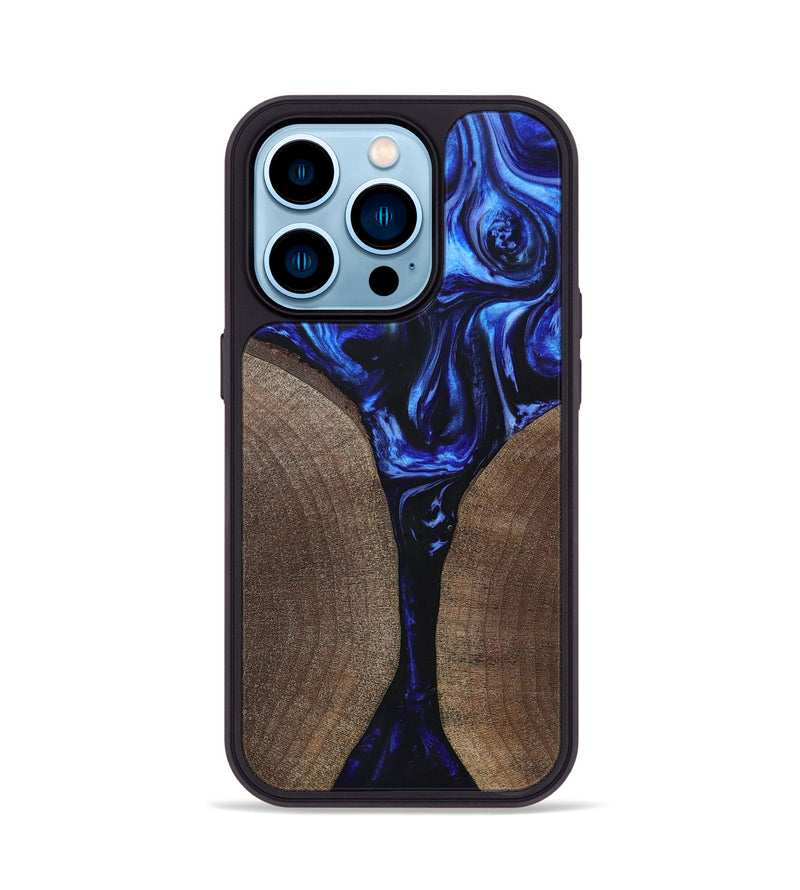 iPhone 14 Pro Wood+Resin Phone Case - Reid (Blue, 694869)