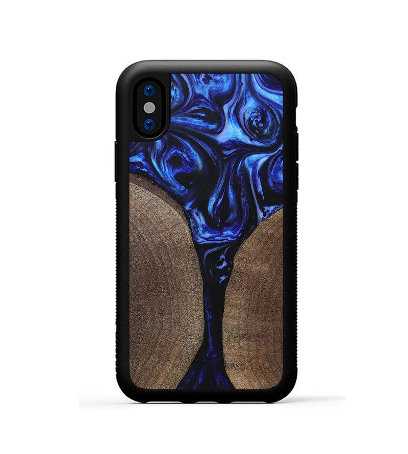 iPhone Xs Wood+Resin Phone Case - Reid (Blue, 694869)