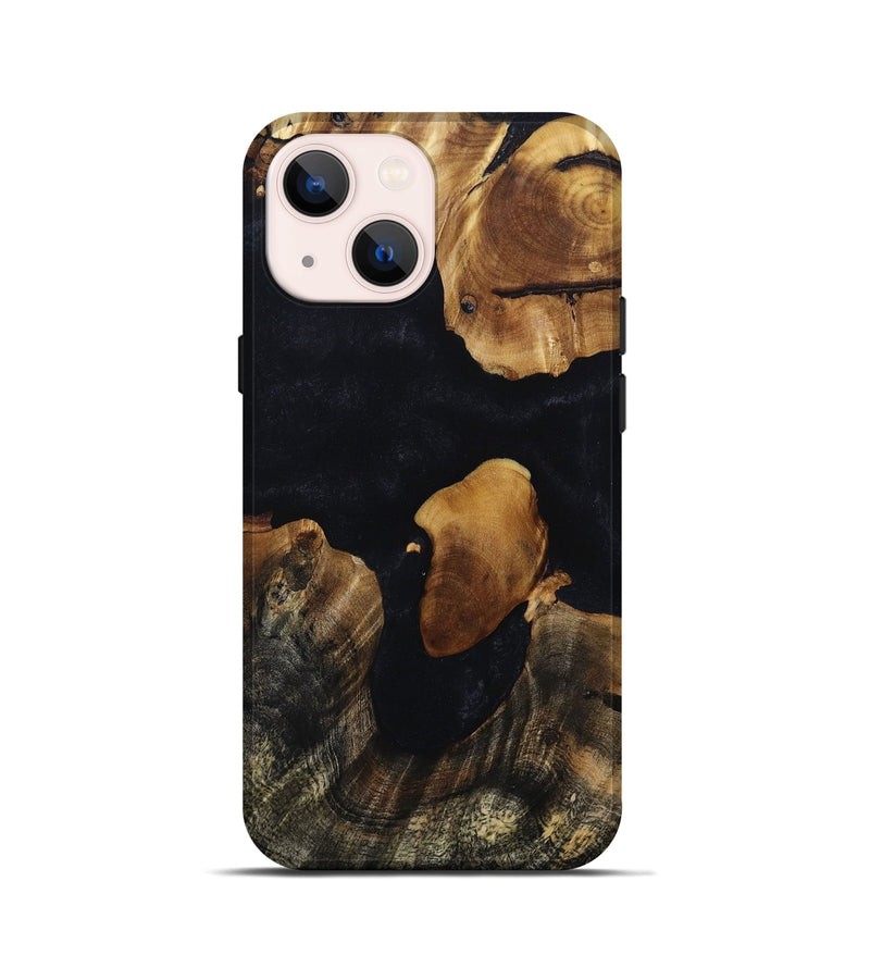 iPhone 13 mini Wood+Resin Live Edge Phone Case - Halle (Pure Black, 694872)