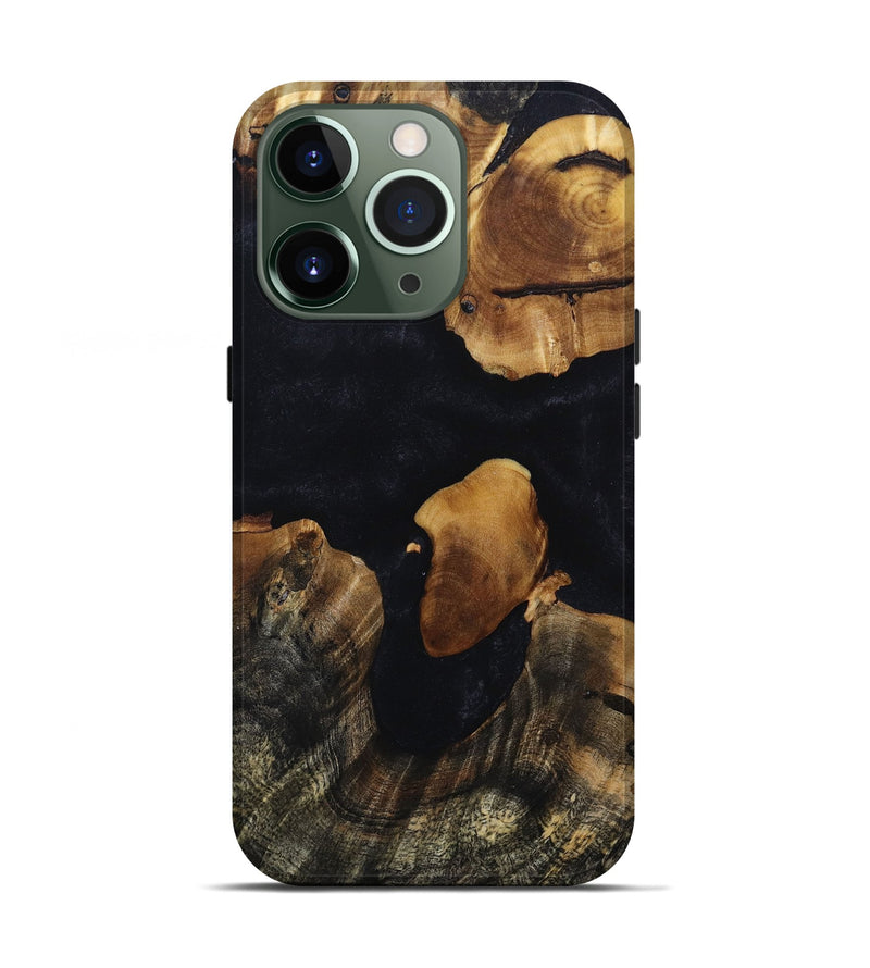 iPhone 13 Pro Wood+Resin Live Edge Phone Case - Halle (Pure Black, 694872)