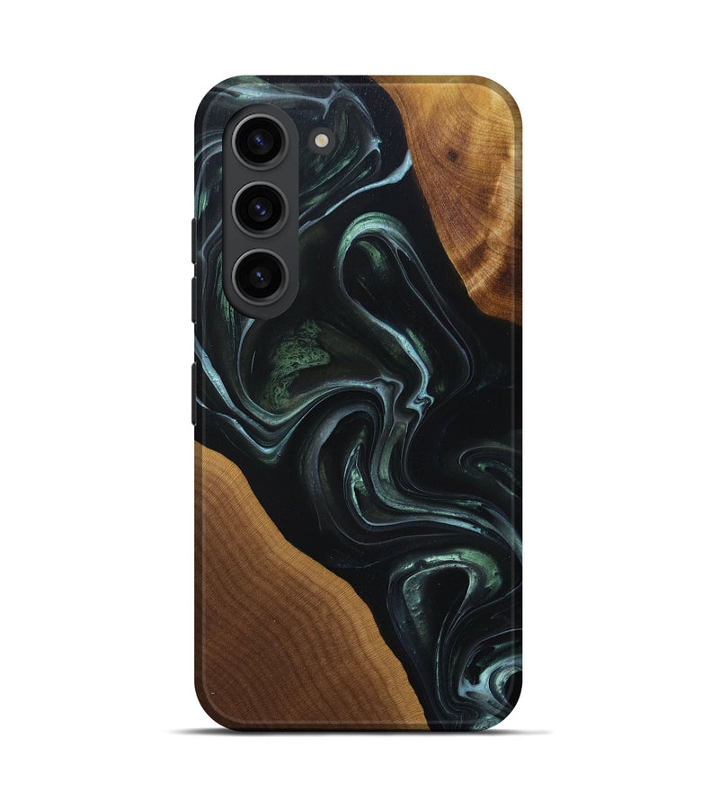 Galaxy S23 Wood+Resin Live Edge Phone Case - Krista (Green, 694882)