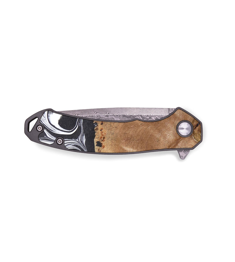 EDC Wood+Resin Pocket Knife - Margaret (Black & White, 694999)