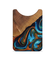 Live Edge Wood+Resin Wallet - Dominique (Teal & Gold, 695045)