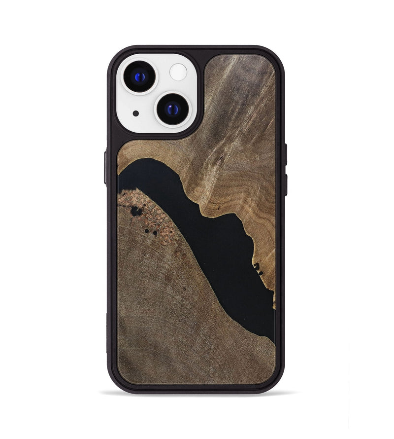 iPhone 13 Wood+Resin Phone Case - Edmund (Pure Black, 695141)