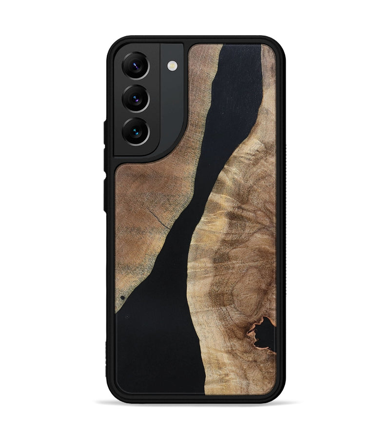 Galaxy S22 Plus Wood+Resin Phone Case - Arielle (Pure Black, 695143)