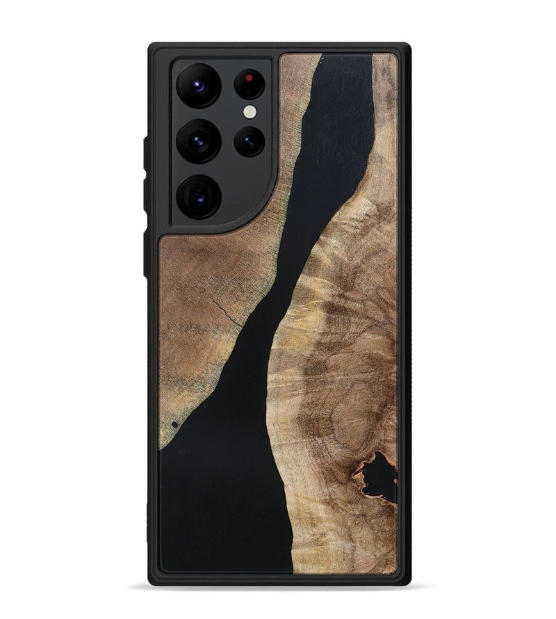 Galaxy S22 Ultra Wood+Resin Phone Case - Arielle (Pure Black, 695143)