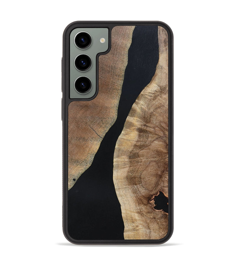 Galaxy S23 Plus Wood+Resin Phone Case - Arielle (Pure Black, 695143)