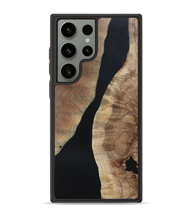 Galaxy S23 Ultra Wood+Resin Phone Case - Arielle (Pure Black, 695143)