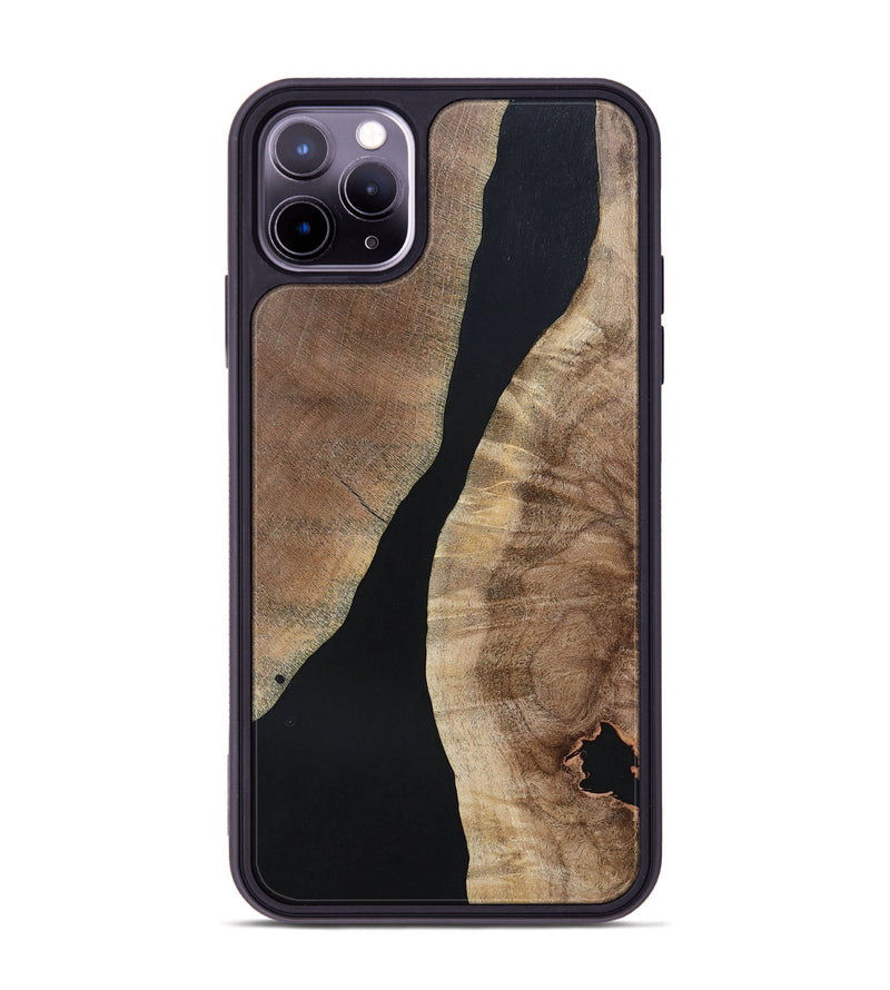 iPhone 11 Pro Max Wood+Resin Phone Case - Arielle (Pure Black, 695143)