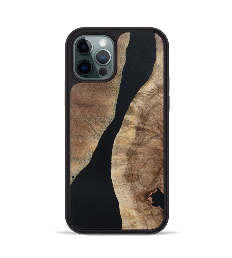 iPhone 12 Pro Wood+Resin Phone Case - Arielle (Pure Black, 695143)