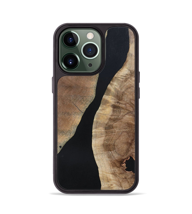 iPhone 13 Pro Wood+Resin Phone Case - Arielle (Pure Black, 695143)
