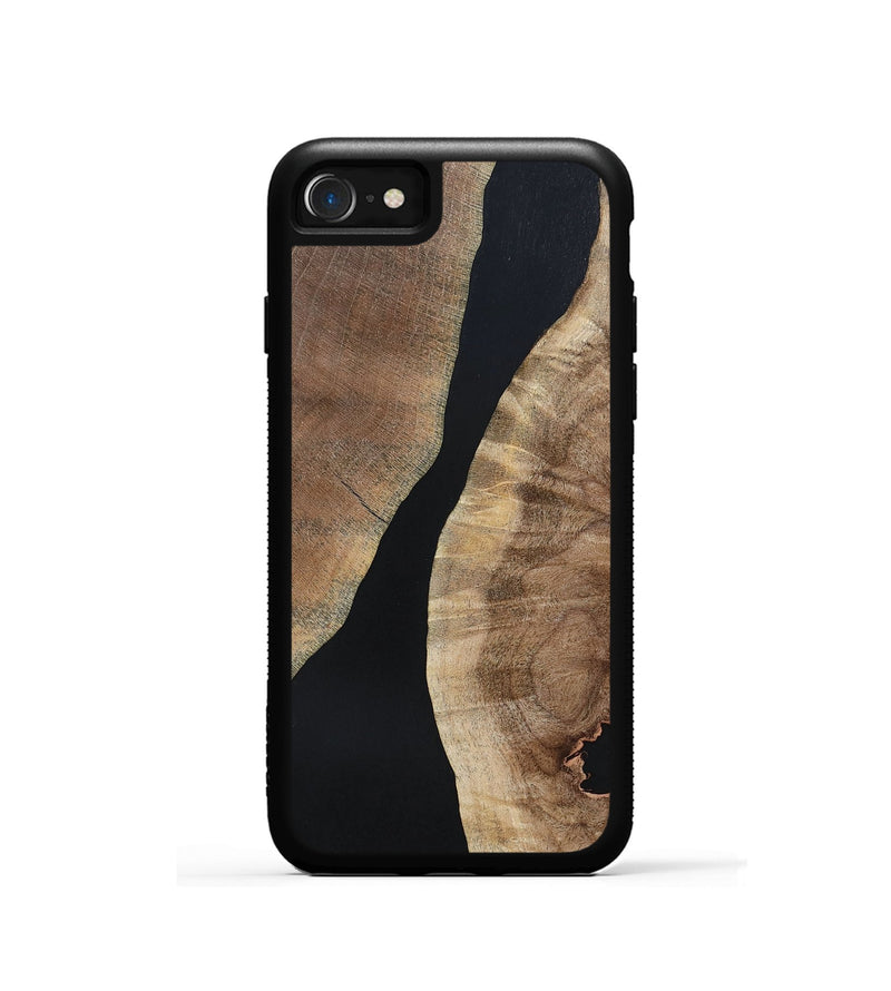 iPhone SE Wood+Resin Phone Case - Arielle (Pure Black, 695143)