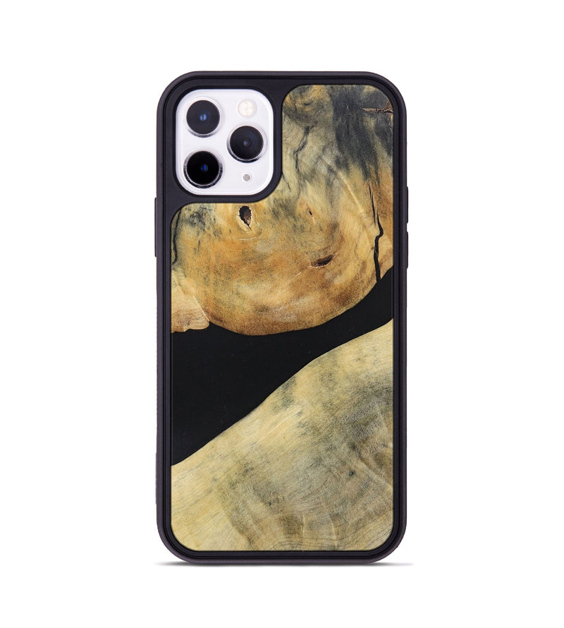 iPhone 11 Pro Wood+Resin Phone Case - Stephen (Pure Black, 695147)